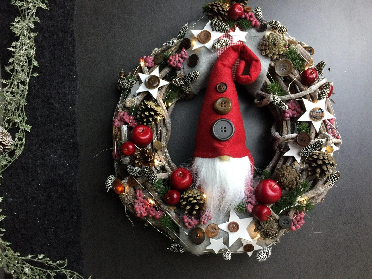 Advent 45cm Türkranz mit 40er LED - Einzigartige Weihnachtsdeko
