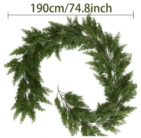 Edle künstliche Tannengirlande 1,90m – Langlebig & Nachhaltig, wahlweise mit LED & Weihnachtskugeln – handgemacht aus Seiden- und Kunstblumen, langlebig & pflegeleicht von SarahsFlowerStudio