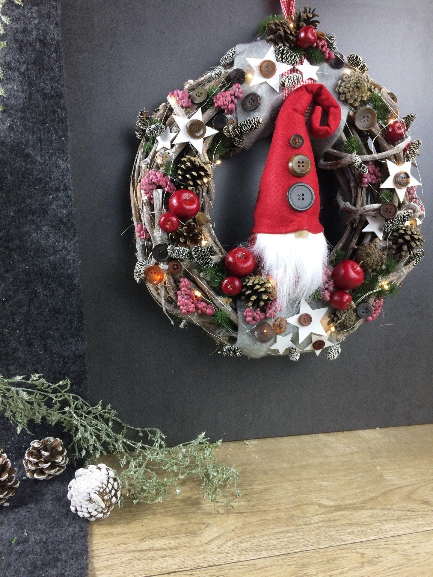 Advent 45cm Türkranz mit 40er LED - Einzigartige Weihnachtsdeko