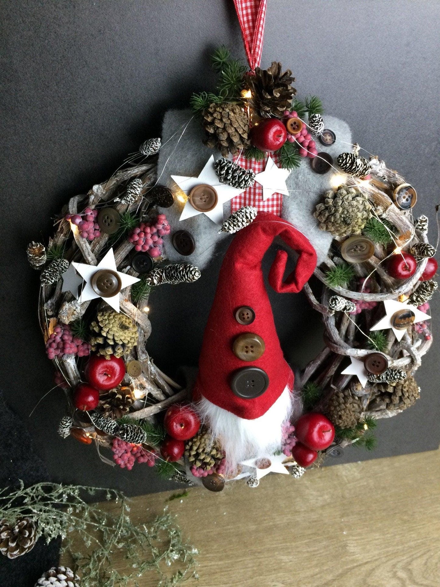 Advent 45cm Türkranz mit 40er LED - Einzigartige Weihnachtsdeko