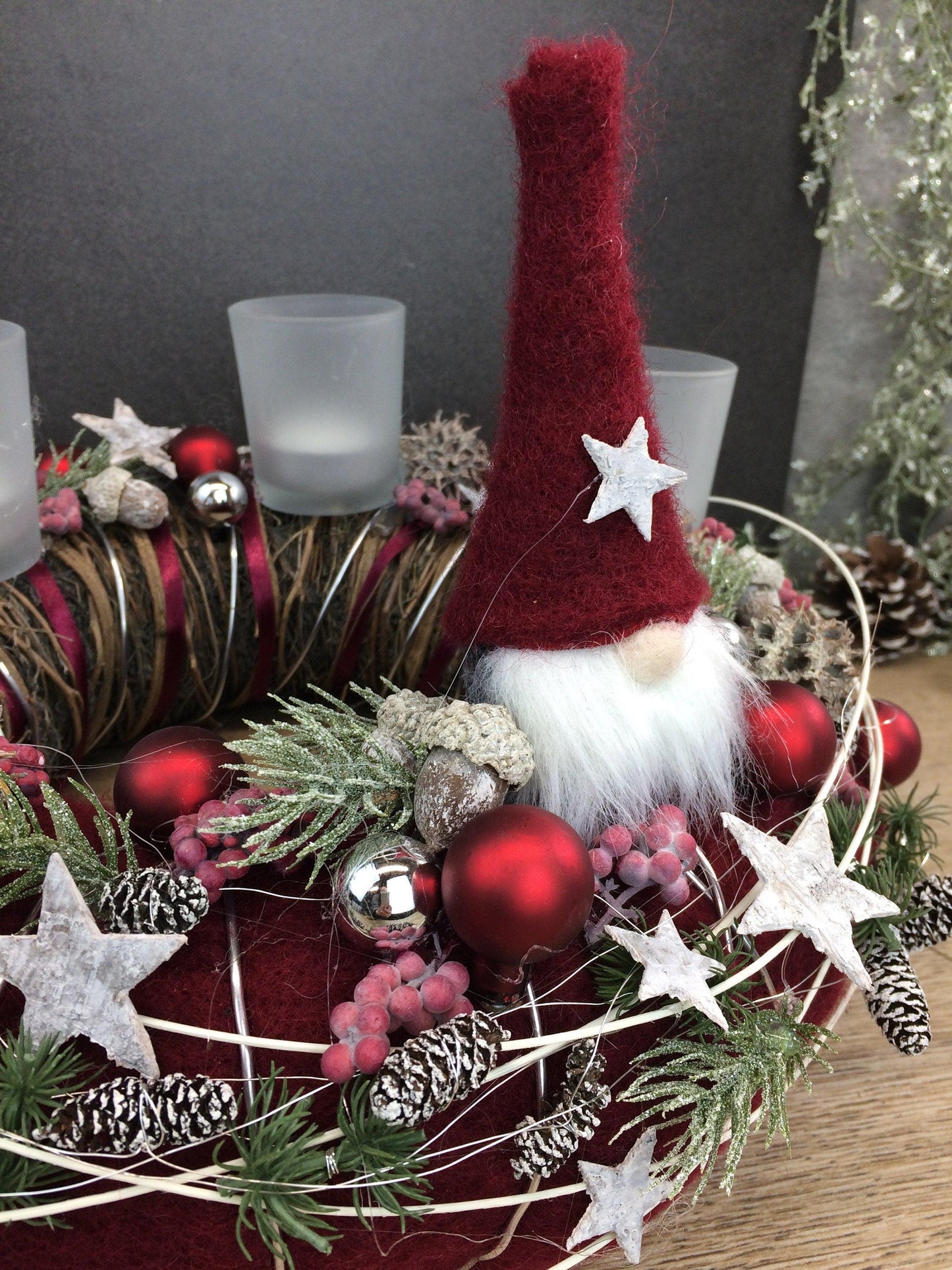 Einzigartiger Adventskranz – Handgefertigt mit Liebe 30cm