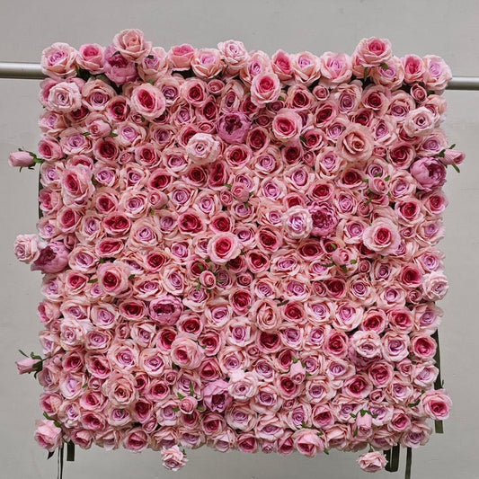 Blumenwand Flowerwall 3D Rosen Rosa Rosen – luxuriöse Premium-Qualität – – SarahsFlowerStudio