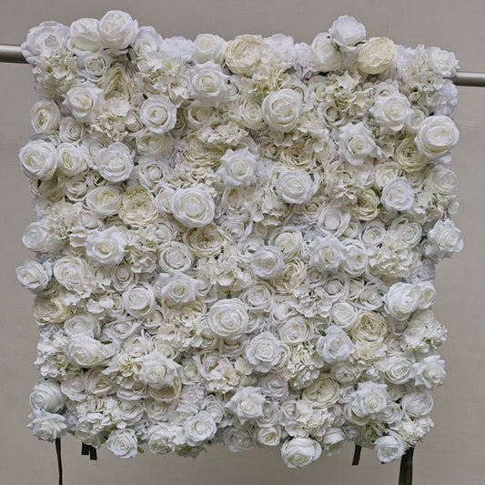 Blumenwand Flowerwall 3D Rosen Weiß – luxuriöse Premium-Qualität – – SarahsFlowerStudio