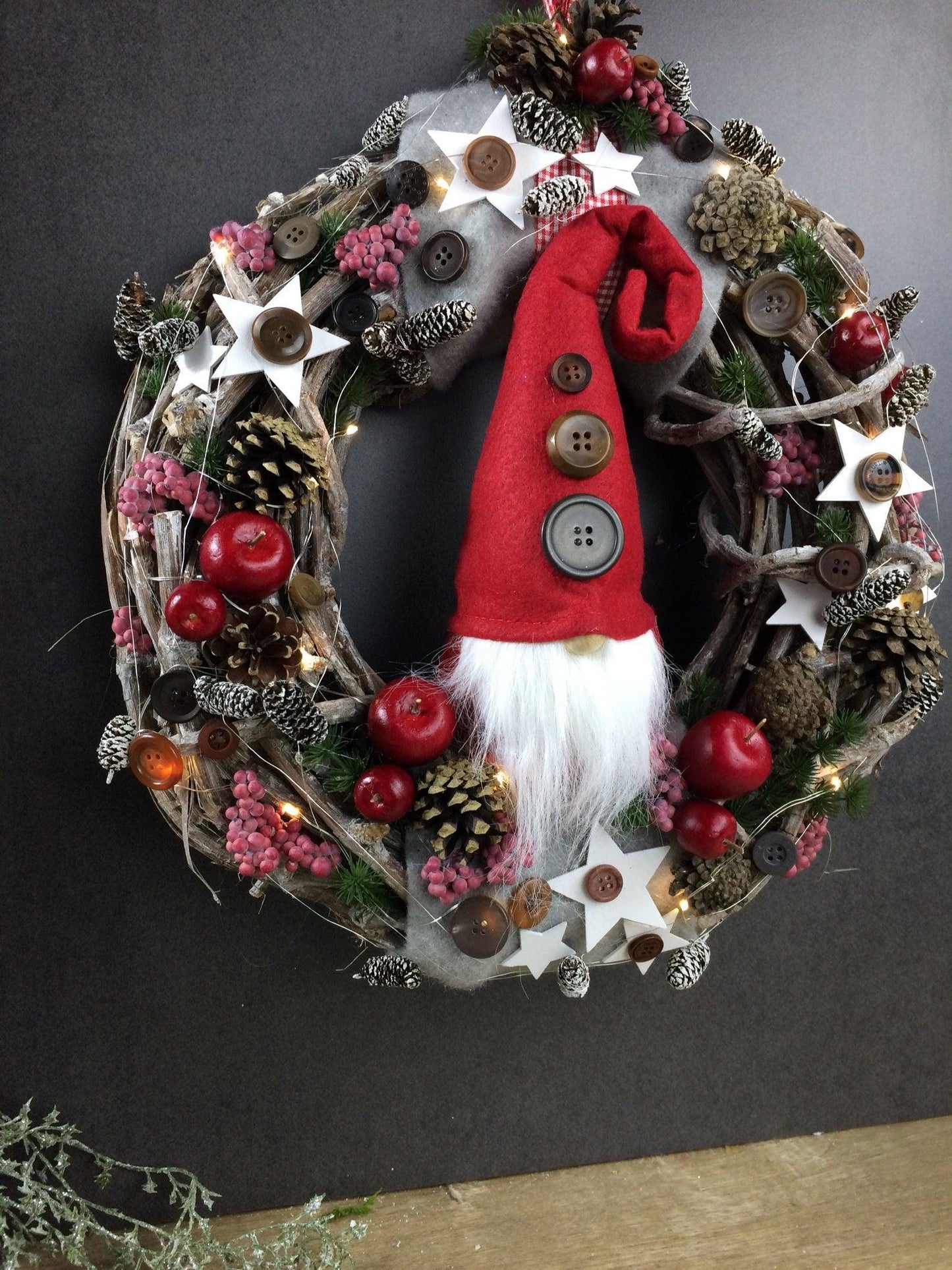 Advent 45cm Türkranz mit 40er LED - Einzigartige Weihnachtsdeko