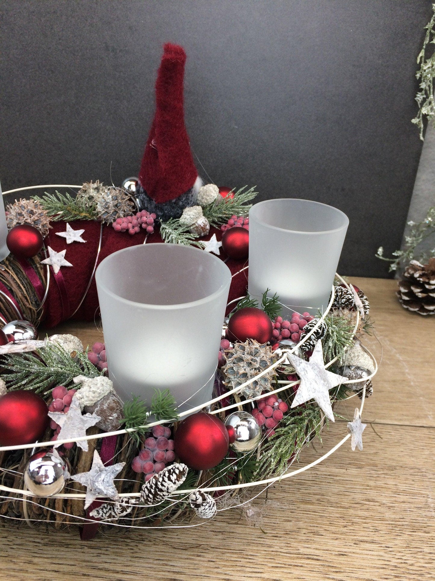 Einzigartiger Adventskranz – Handgefertigt mit Liebe 30cm