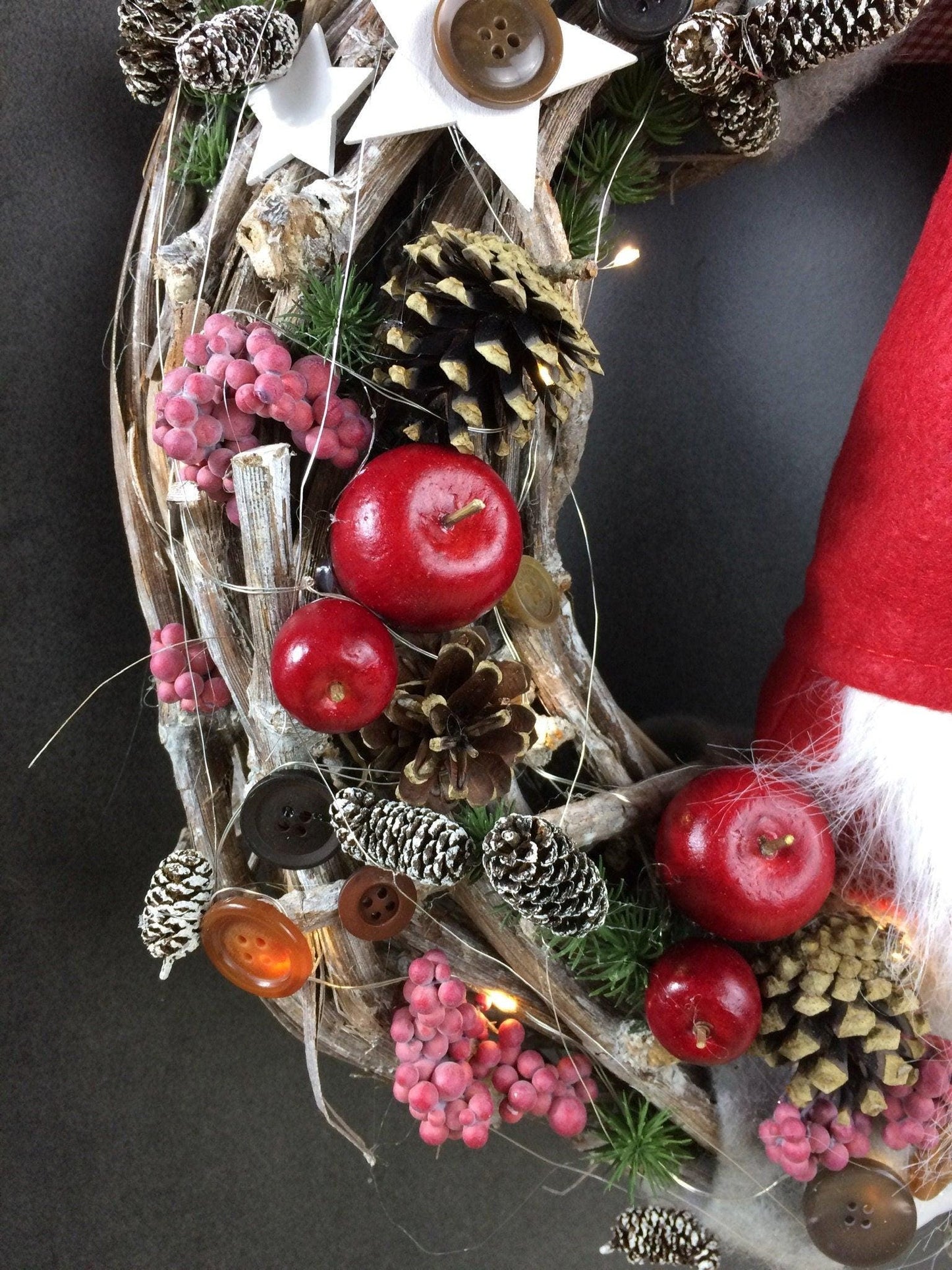 Advent 45cm Türkranz mit 40er LED - Einzigartige Weihnachtsdeko