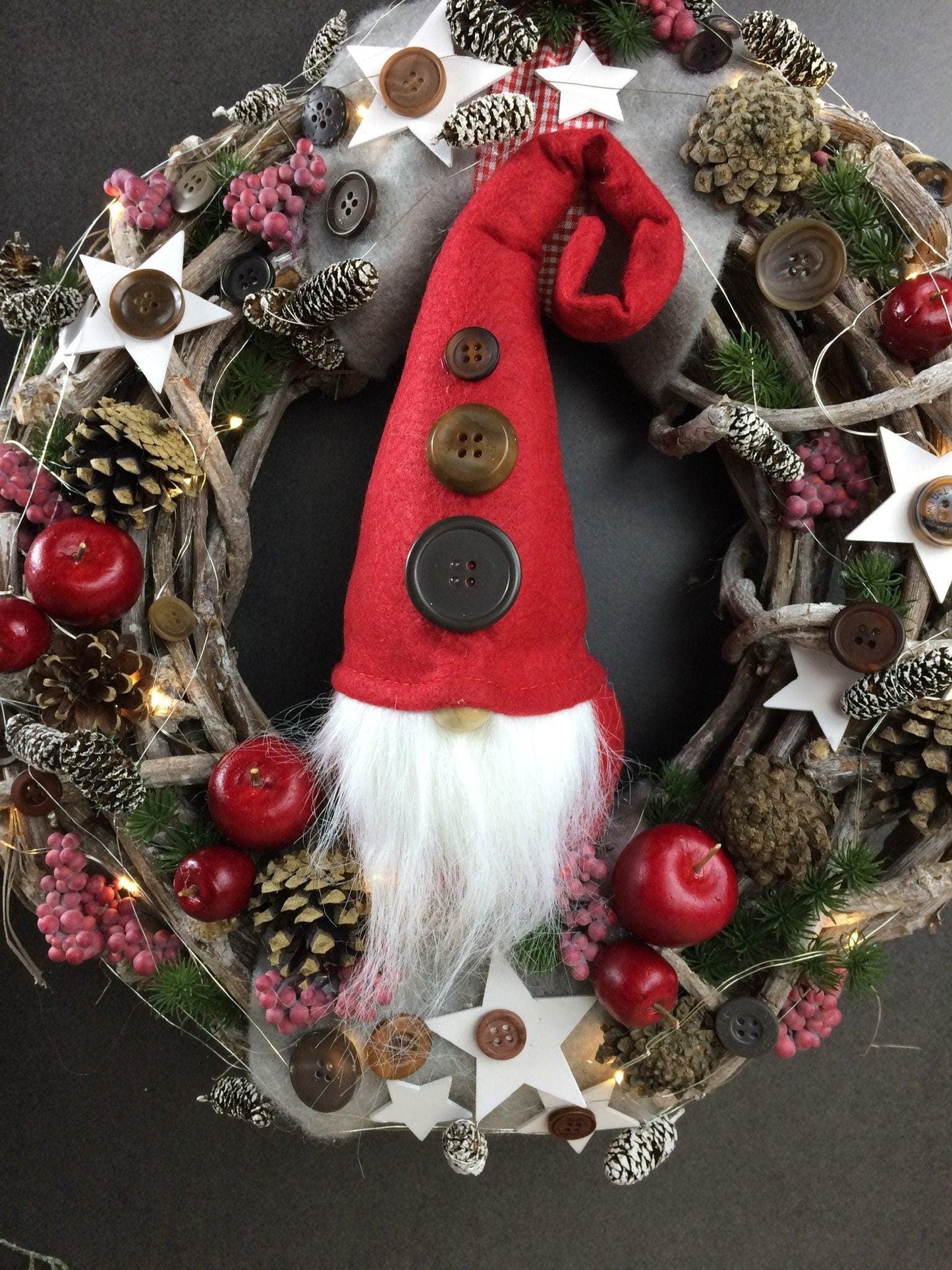 Advent 45cm Türkranz mit 40er LED - Einzigartige Weihnachtsdeko