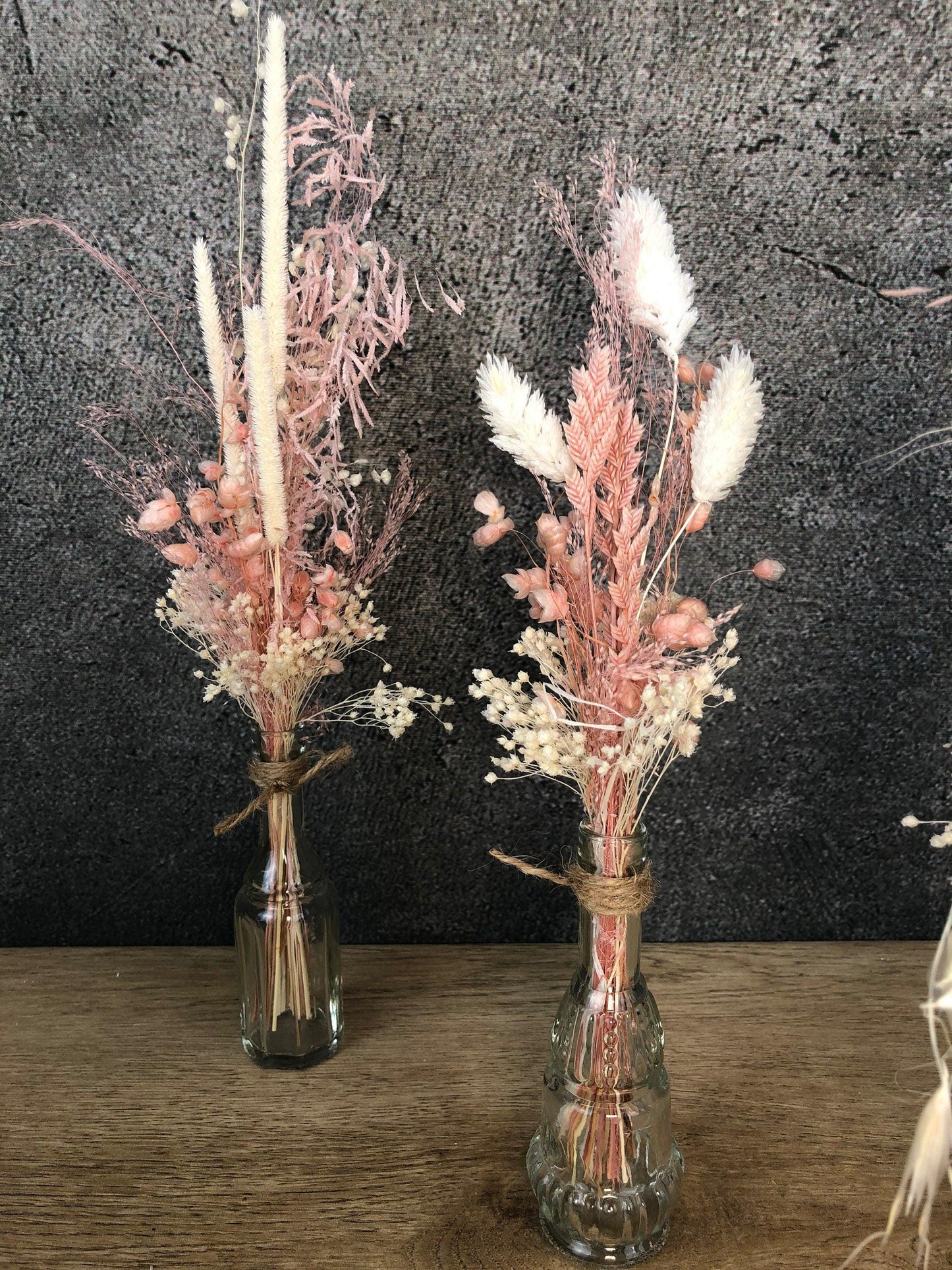Zauberhaftes 3er Set Trockenblumen Tischgesteck