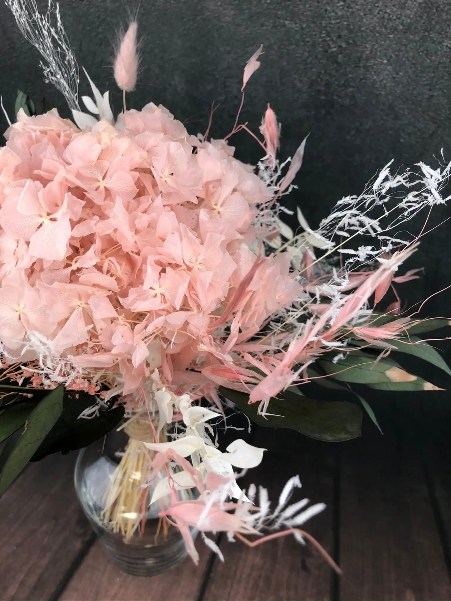 Strauß Gefriergetrocknet Hortensie Tischdeko Tischgesteck Gräser Trockenblumen Trockenmaterial Natur natürlich dried bouquet dried Flowers – handgemacht aus Seiden- und Kunstblumen, langlebig & pflegeleicht von SarahsFlowerStudio
