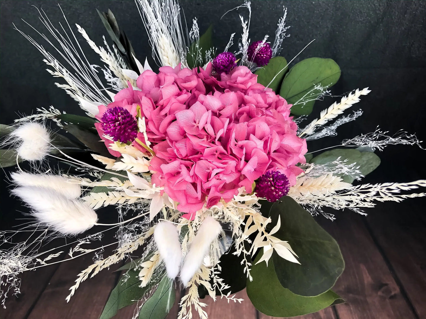 Strauß Gefriergetrocknet Hortensie Tischdeko Tischgesteck Gräser Trockenblumen Trockenmaterial Natur natürlich dried bouquet dried Flowers – handgemacht aus Seiden- und Kunstblumen, langlebig & pflegeleicht von SarahsFlowerStudio
