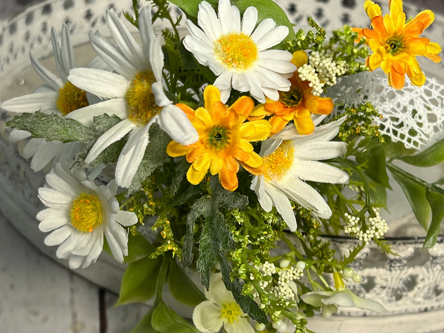 Gänseblümchen Seidenblumen Strauß – künstliche Frühlingsblumen langlebig – Seidenblumen – SarahsFlowerStudio