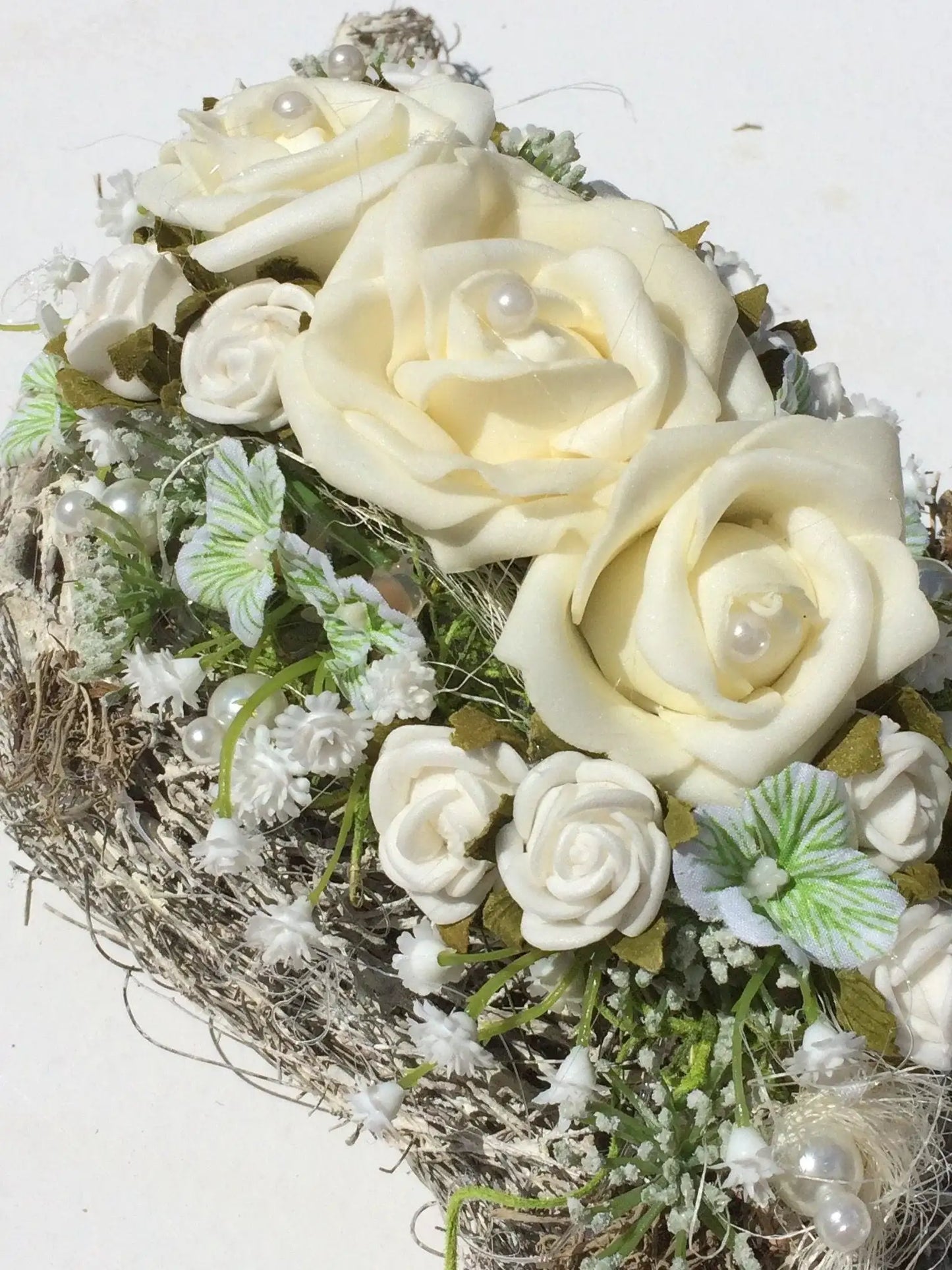 Grabgesteck Grabschmuck Grabdekoration Grabschmuck Allerheiligen – handgemacht aus Seiden- und Kunstblumen, langlebig & pflegeleicht von SarahsFlowerStudio