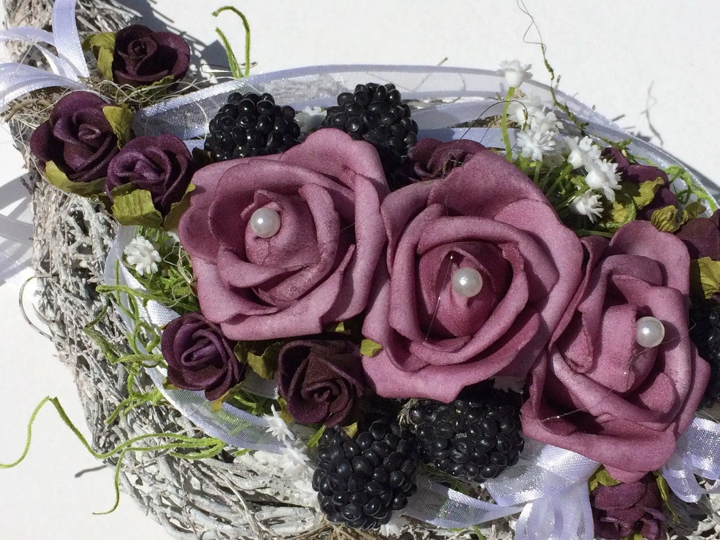 Grabgesteck Grabschmuck Grabdekoration Grabschmuck Allerheiligen – handgemacht aus Seiden- und Kunstblumen, langlebig & pflegeleicht von SarahsFlowerStudio