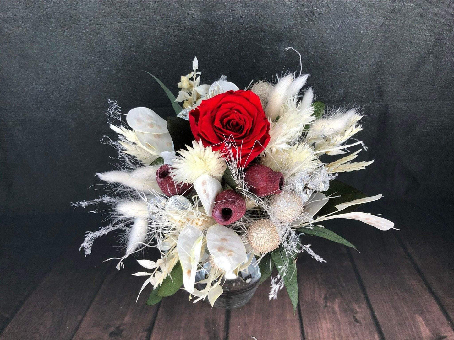 Strauß Gefriergetrocknet Rose Tischdeko Tischgesteck Deko Gräser Trockenblumen Trockenmaterial Natur natürlich dried bouquet dried Flowers – handgemacht aus Seiden- und Kunstblumen, langlebig & pflegeleicht von SarahsFlowerStudio