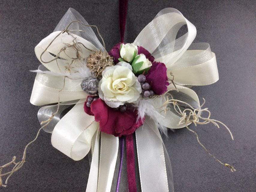 Autoschmuck Set 3 Teilig Herz und Schleifen Autodekoration Autoblumenschmuck Gesteck Hochzeit Kutschen Schmuck Kutschendeko Kutsche Wedding – handgemacht aus Seiden- und Kunstblumen, langlebig & pflegeleicht von SarahsFlowerStudio