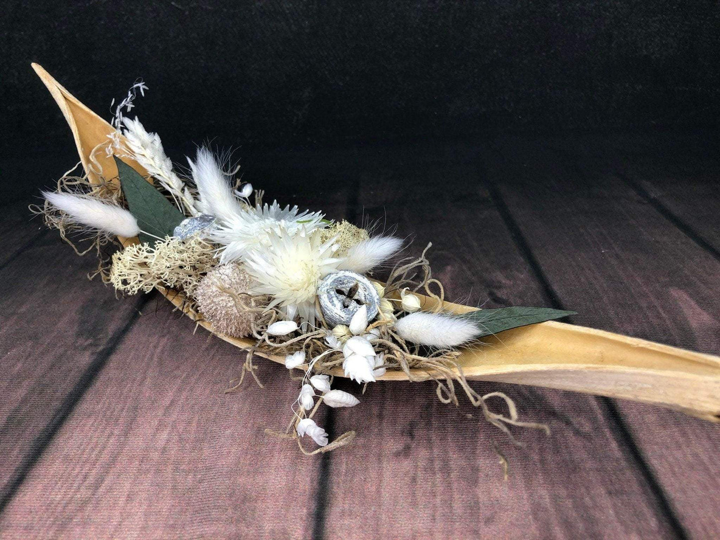 Tischgesteck Tischdeko Deko Strohblume Gräser Trockenblumen Trockenmaterial Natur natürlich dried bouquet dried Flowers – handgemacht aus Seiden- und Kunstblumen, langlebig & pflegeleicht von SarahsFlowerStudio