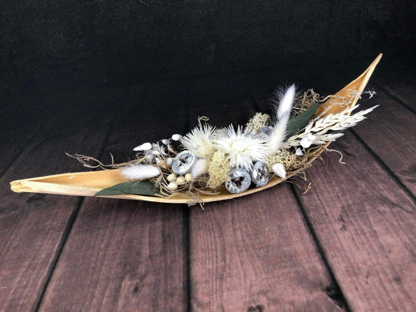 Tischgesteck Tischdeko Deko Strohblume Gräser Trockenblumen Trockenmaterial Natur natürlich dried bouquet dried Flowers – handgemacht aus Seiden- und Kunstblumen, langlebig & pflegeleicht von SarahsFlowerStudio