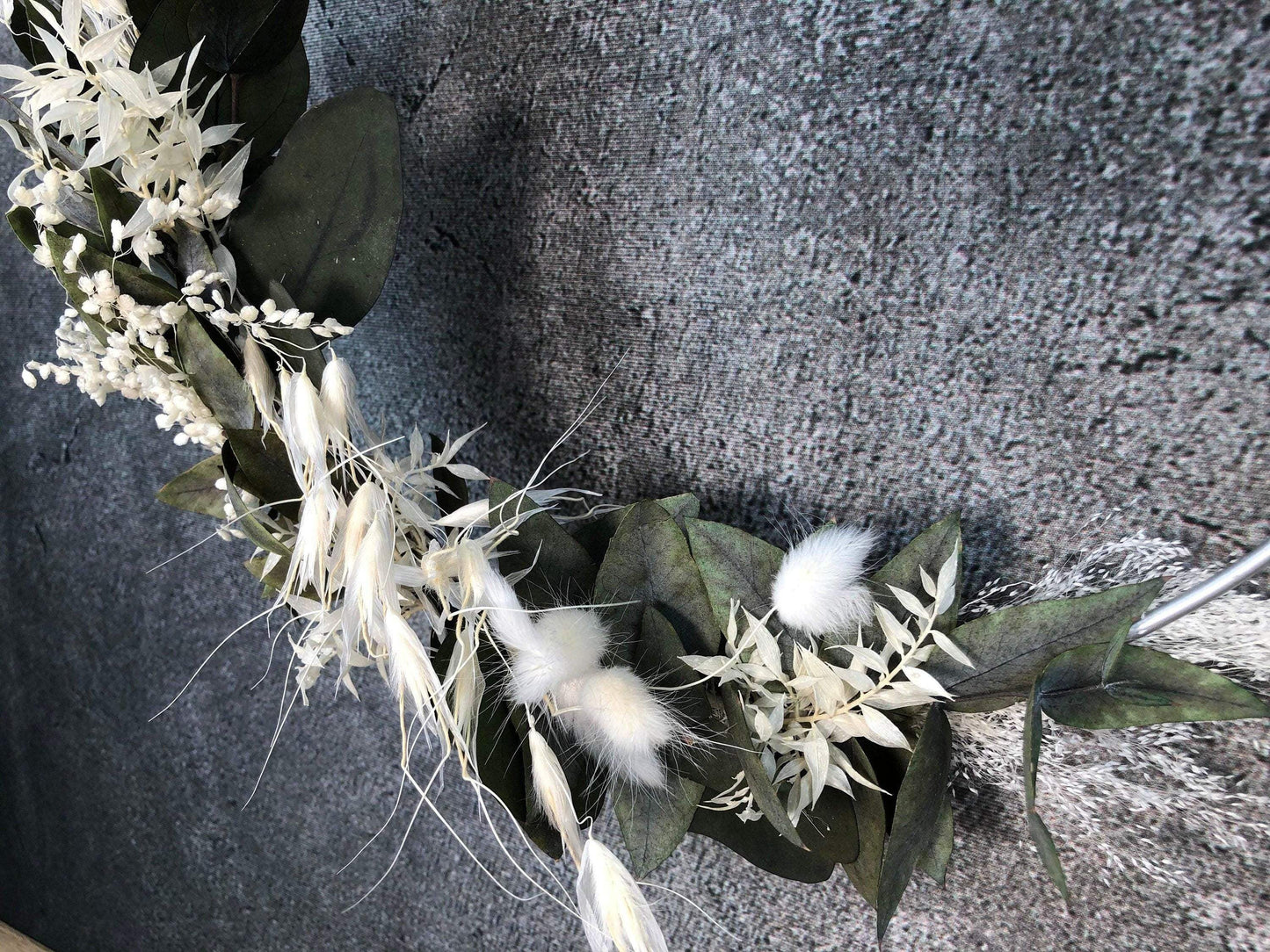 Türkranz Kranz Ring Eukalyptus Gräser Wandkranz Trockenblumen Natur natürlich Hoop Herbst Herbstlich – handgemacht aus Seiden- und Kunstblumen, langlebig & pflegeleicht von SarahsFlowerStudio