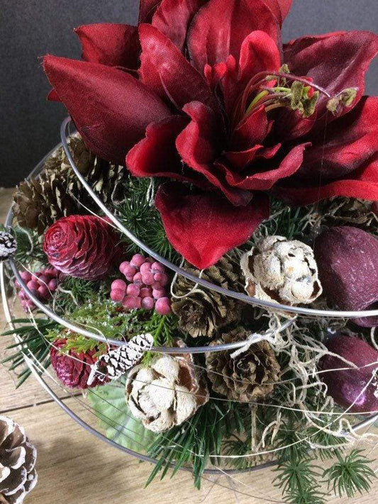 Grabgesteck mit Rose – langlebiger Grabschmuck Seidenblumen – Grabgesteck – SarahsFlowerStudio