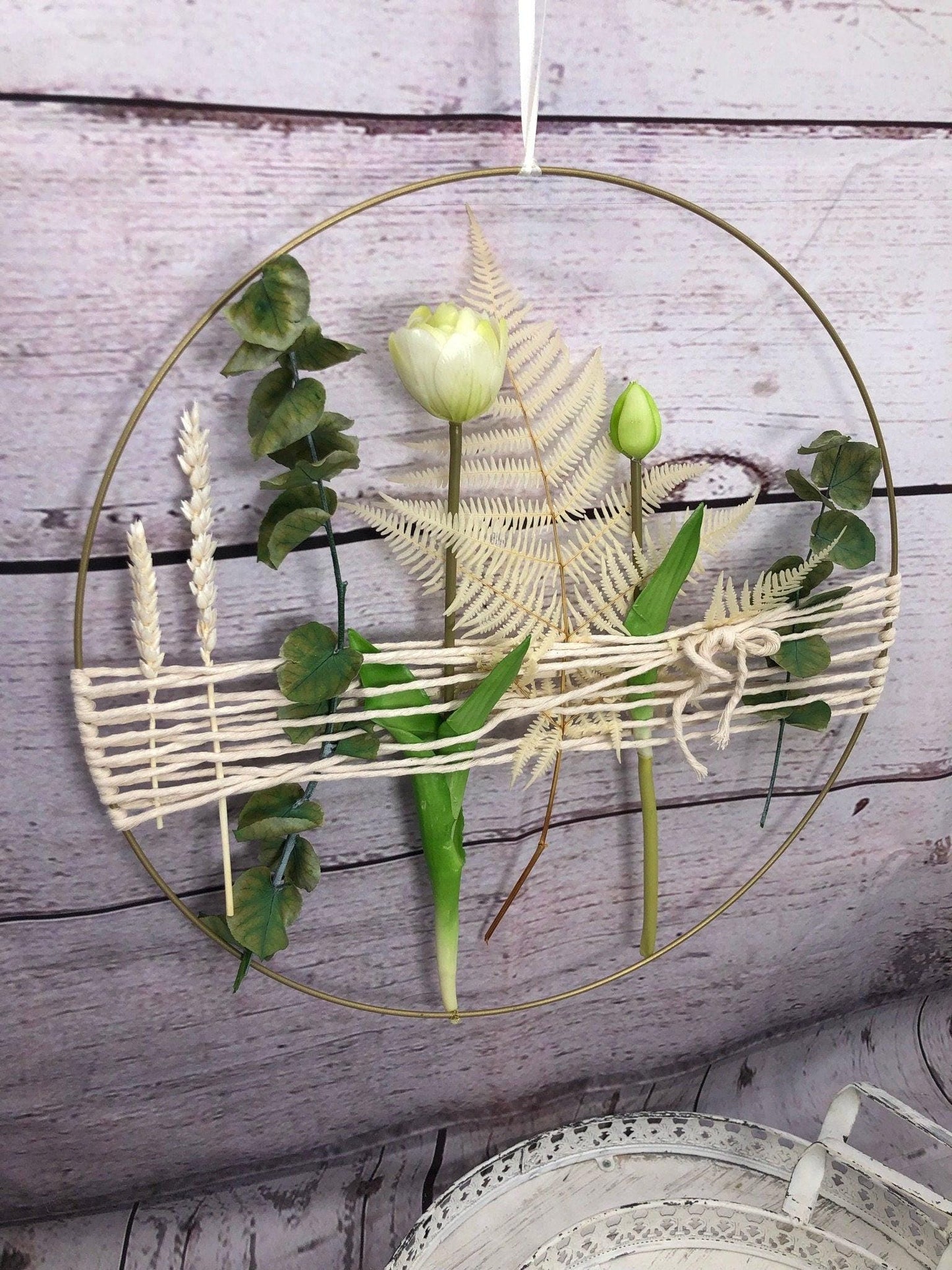 Eukalyptus Trockenblumen Girlande – Fensterdeko handgefertigt – Trockenblumen – SarahsFlowerStudio