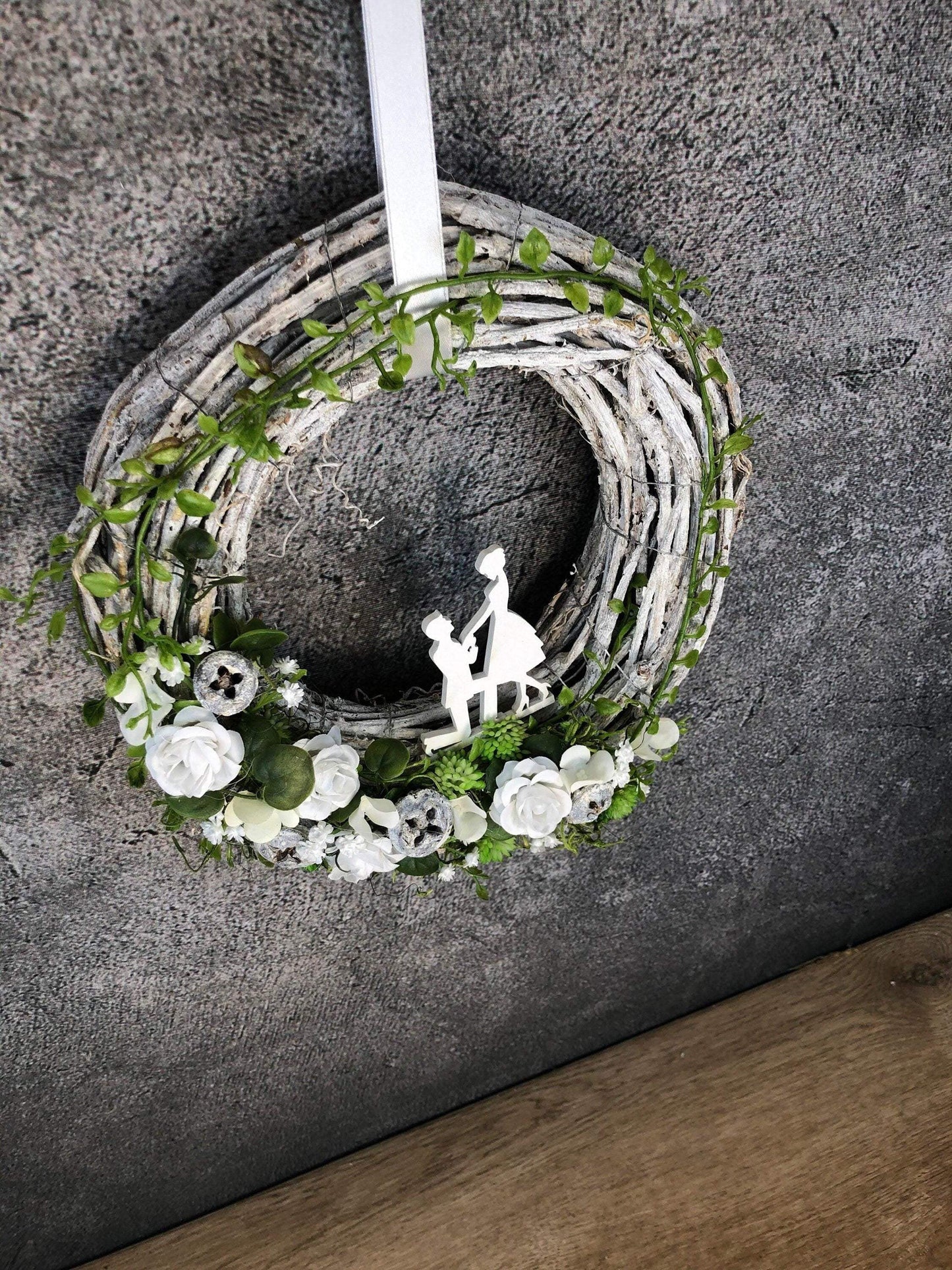 Hochzeit Türkranz Türdeko Dekoration Kranz Wedding schleierkraut Herbst – handgemacht aus Seiden- und Kunstblumen, langlebig & pflegeleicht von SarahsFlowerStudio