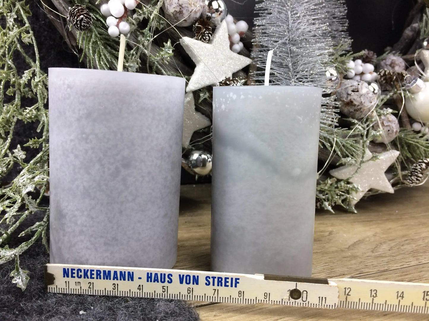 Kerzen Stumpen Stumpenkerzen Ersatzkerzen für Adventskranz – handgemacht aus Seiden- und Kunstblumen, langlebig & pflegeleicht von SarahsFlowerStudio
