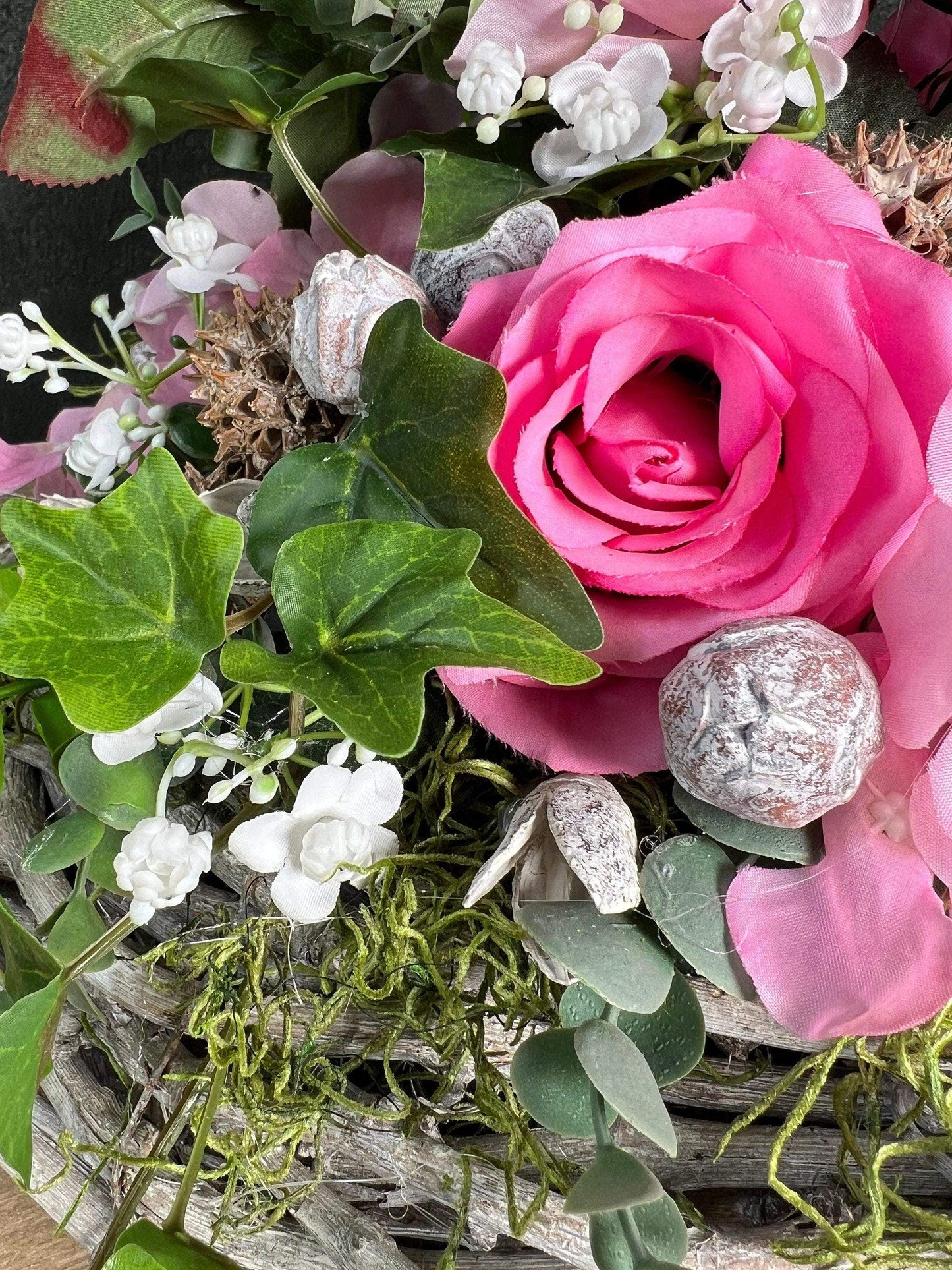 Grabgesteck Allerheiligen Grabschmuck Rose Hortensie Wunschfarbe Grabdeko Grabdekoration Allerheiligen – handgemacht aus Seiden- und Kunstblumen, langlebig & pflegeleicht von SarahsFlowerStudio