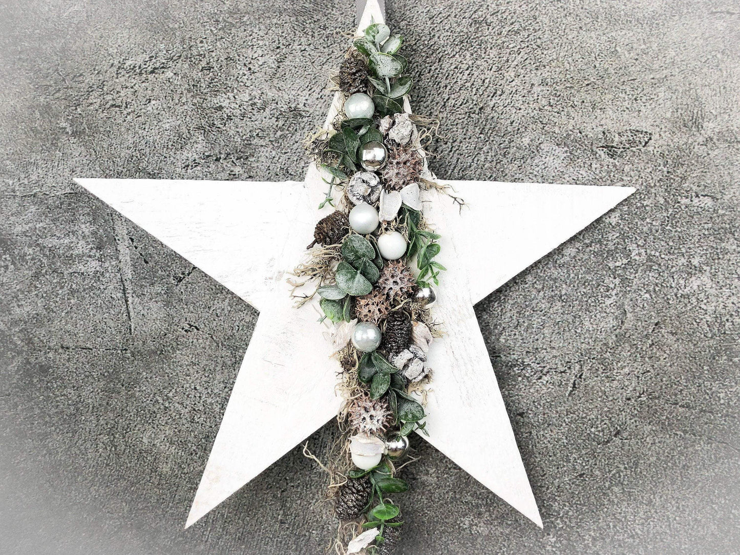 Advent Türkranz Stern 40cm Stern Türdekoration Türschmuck Fensterdeko Weihnachten Weihnachtsdekoration – handgemacht aus Seiden- und Kunstblumen, langlebig & pflegeleicht von SarahsFlowerStudio