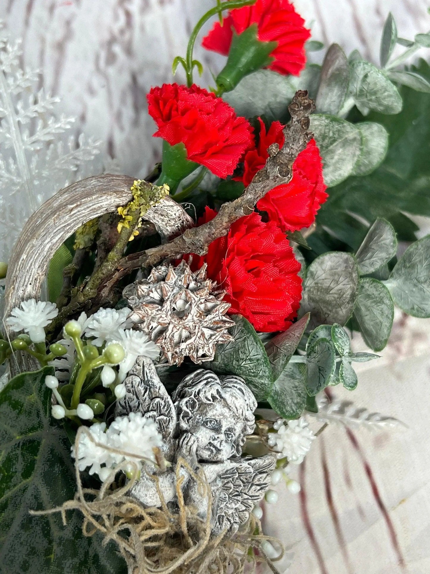 Grabgesteck Grabschmuck Urnengesteck Urnengrab Urnenwand Wand Saugnapf Grabdekoration Grabschmuck Allerheiligen – handgemacht aus Seiden- und Kunstblumen, langlebig & pflegeleicht von SarahsFlowerStudio
