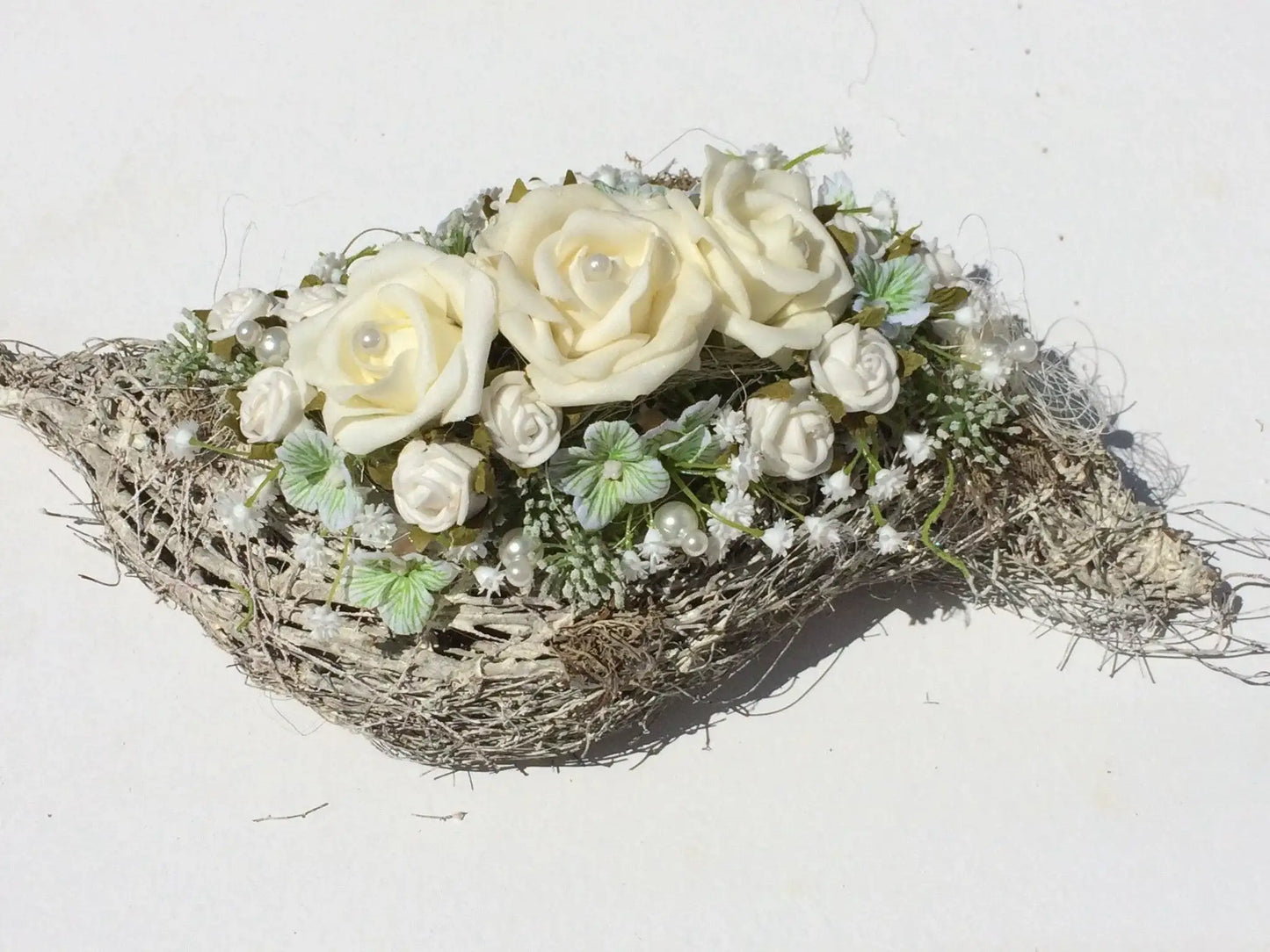 Grabgesteck Grabschmuck Grabdekoration Grabschmuck Allerheiligen – handgemacht aus Seiden- und Kunstblumen, langlebig & pflegeleicht von SarahsFlowerStudio