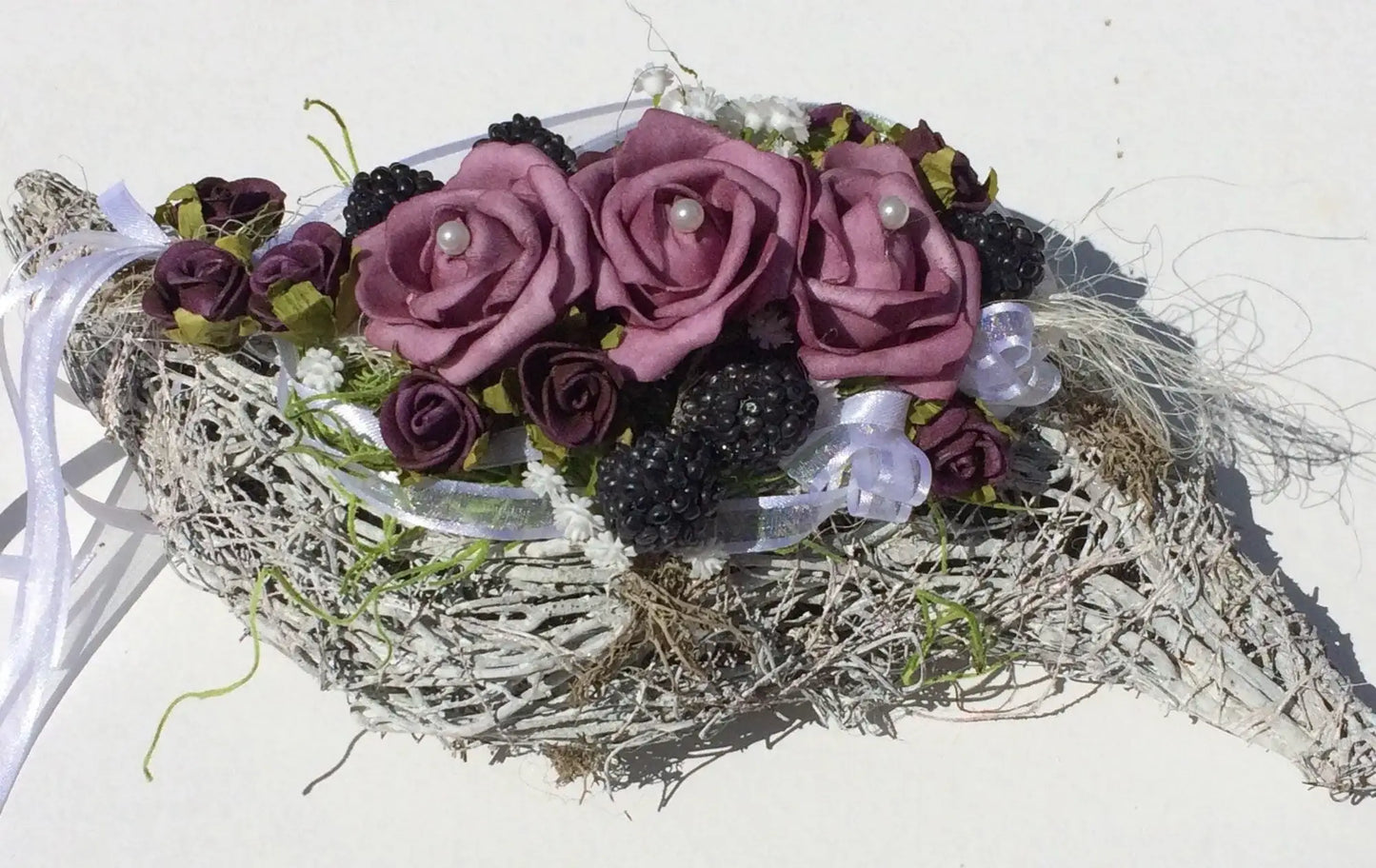 Grabgesteck Grabschmuck Grabdekoration Grabschmuck Allerheiligen – handgemacht aus Seiden- und Kunstblumen, langlebig & pflegeleicht von SarahsFlowerStudio