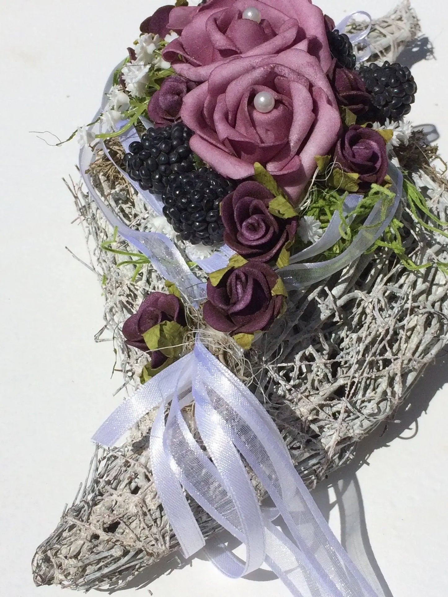 Grabgesteck Grabschmuck Grabdekoration Grabschmuck Allerheiligen – handgemacht aus Seiden- und Kunstblumen, langlebig & pflegeleicht von SarahsFlowerStudio