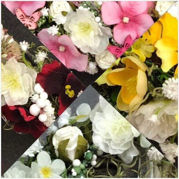 Türkranz 35cm Türdeko Türschmuck Herz Modern ganzjährig Tür Schmuck Herbst – handgemacht aus Seiden- und Kunstblumen, langlebig & pflegeleicht von SarahsFlowerStudio