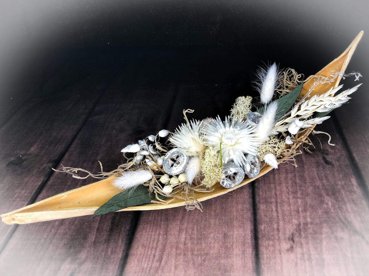 Tischgesteck Tischdeko Deko Strohblume Gräser Trockenblumen Trockenmaterial Natur natürlich dried bouquet dried Flowers – handgemacht aus Seiden- und Kunstblumen, langlebig & pflegeleicht von SarahsFlowerStudio