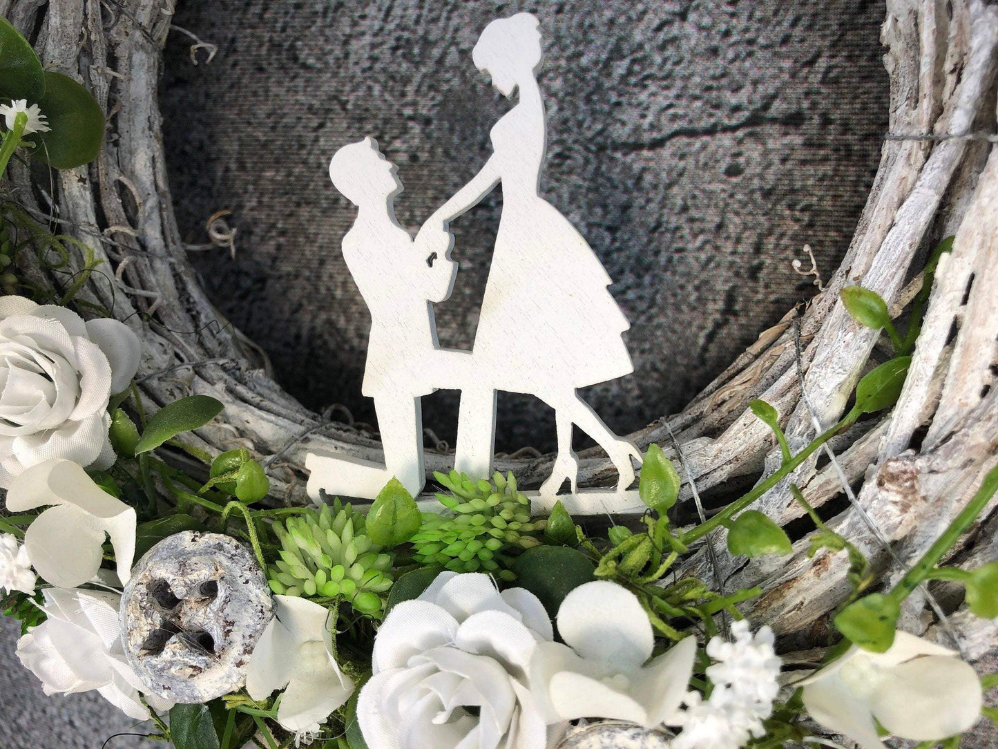 Hochzeit Türkranz Türdeko Dekoration Kranz Wedding schleierkraut Herbst – handgemacht aus Seiden- und Kunstblumen, langlebig & pflegeleicht von SarahsFlowerStudio