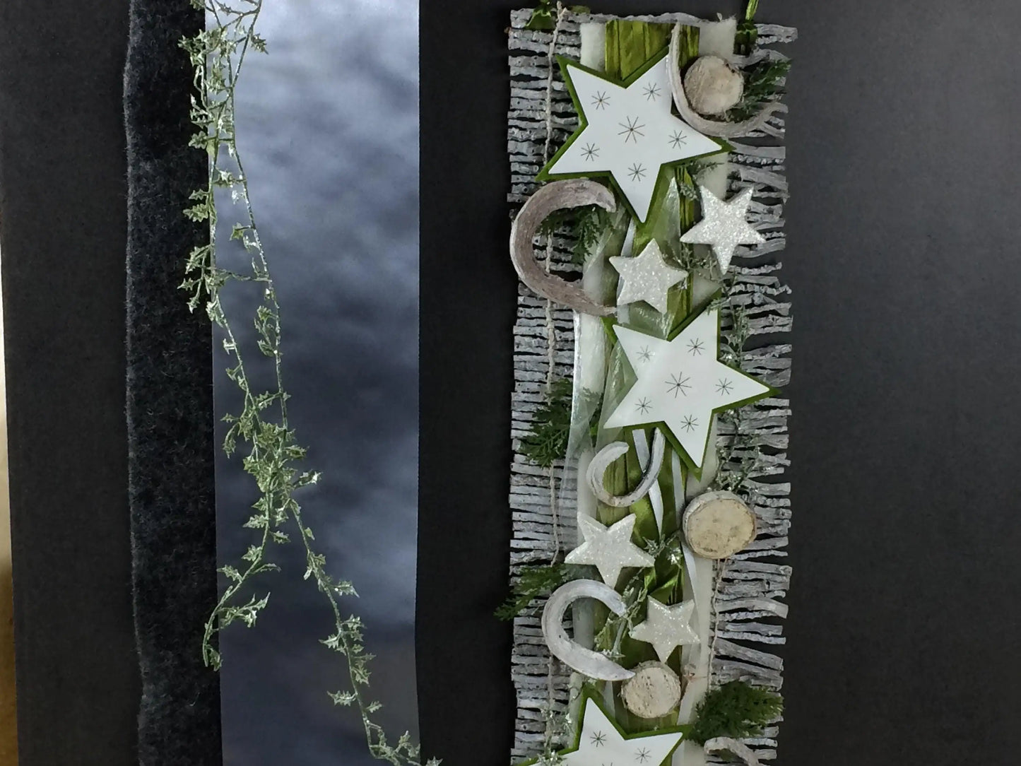 Weihnachten Advent Türdeko Türdekoration Türkranz Stern Birke Reebmatte – handgemacht aus Seiden- und Kunstblumen, langlebig & pflegeleicht von SarahsFlowerStudio