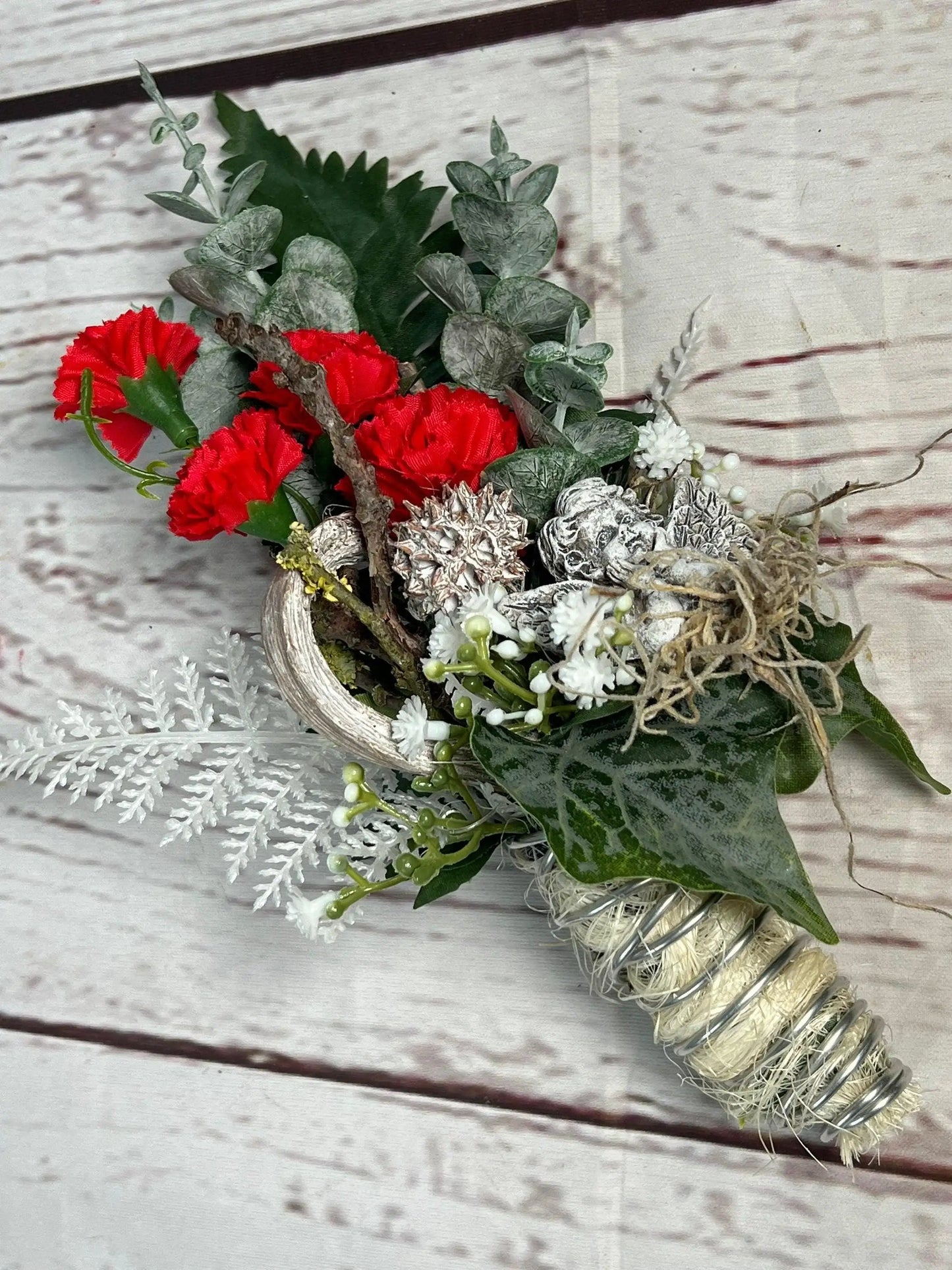 Grabgesteck Grabschmuck Urnengesteck Urnengrab Urnenwand Wand Saugnapf Grabdekoration Grabschmuck Allerheiligen – handgemacht aus Seiden- und Kunstblumen, langlebig & pflegeleicht von SarahsFlowerStudio