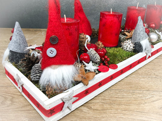 Moderner Adventskranz Wichtel – Handgefertigt in L 40cm und XL 60cm