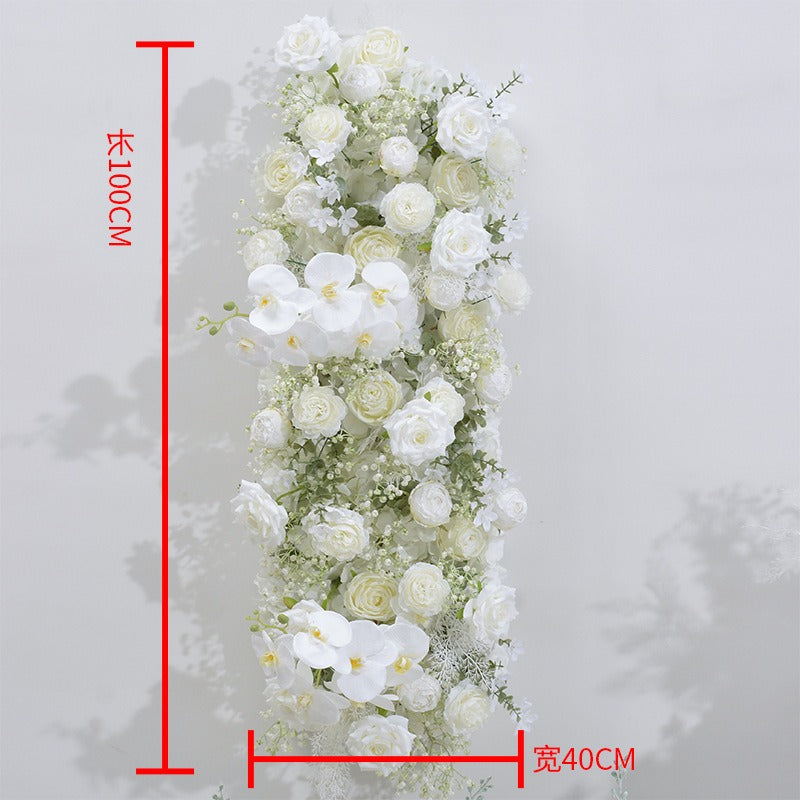 Seidenblumen Gesteck Ivory Detailansicht – edles Kunstblumen-Arrangement mit Eukalyptus und Amrillys in Cremeweiß