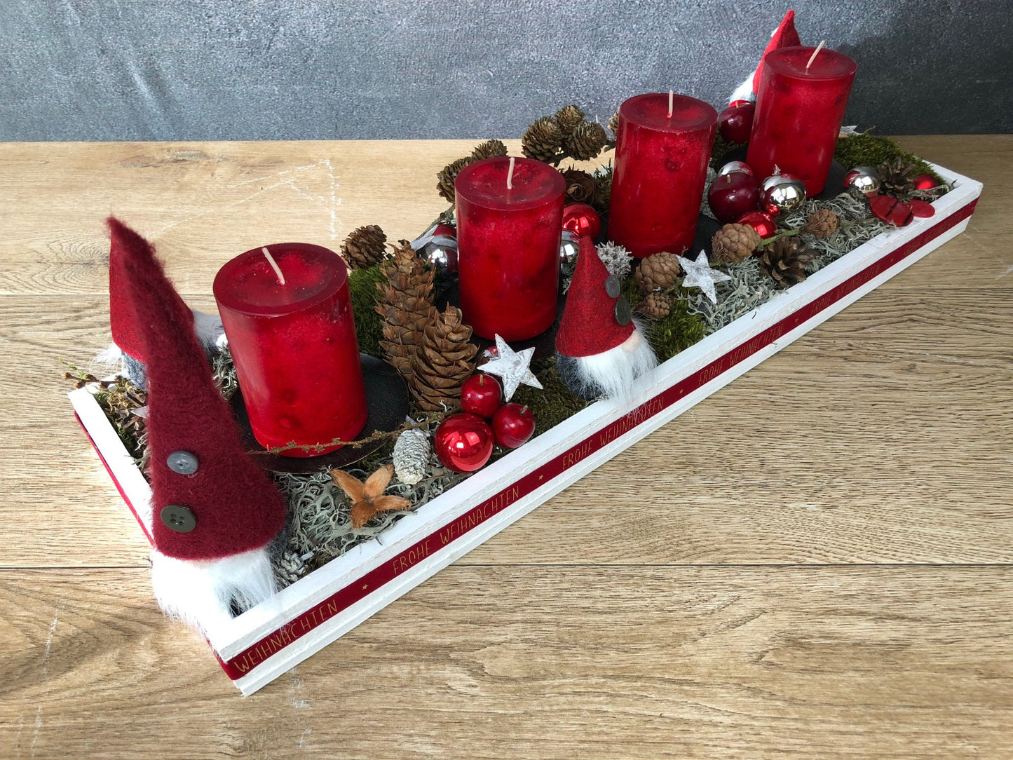 Moderner Adventskranz Wichtel – Handgefertigt in L 40cm und XL 60cm