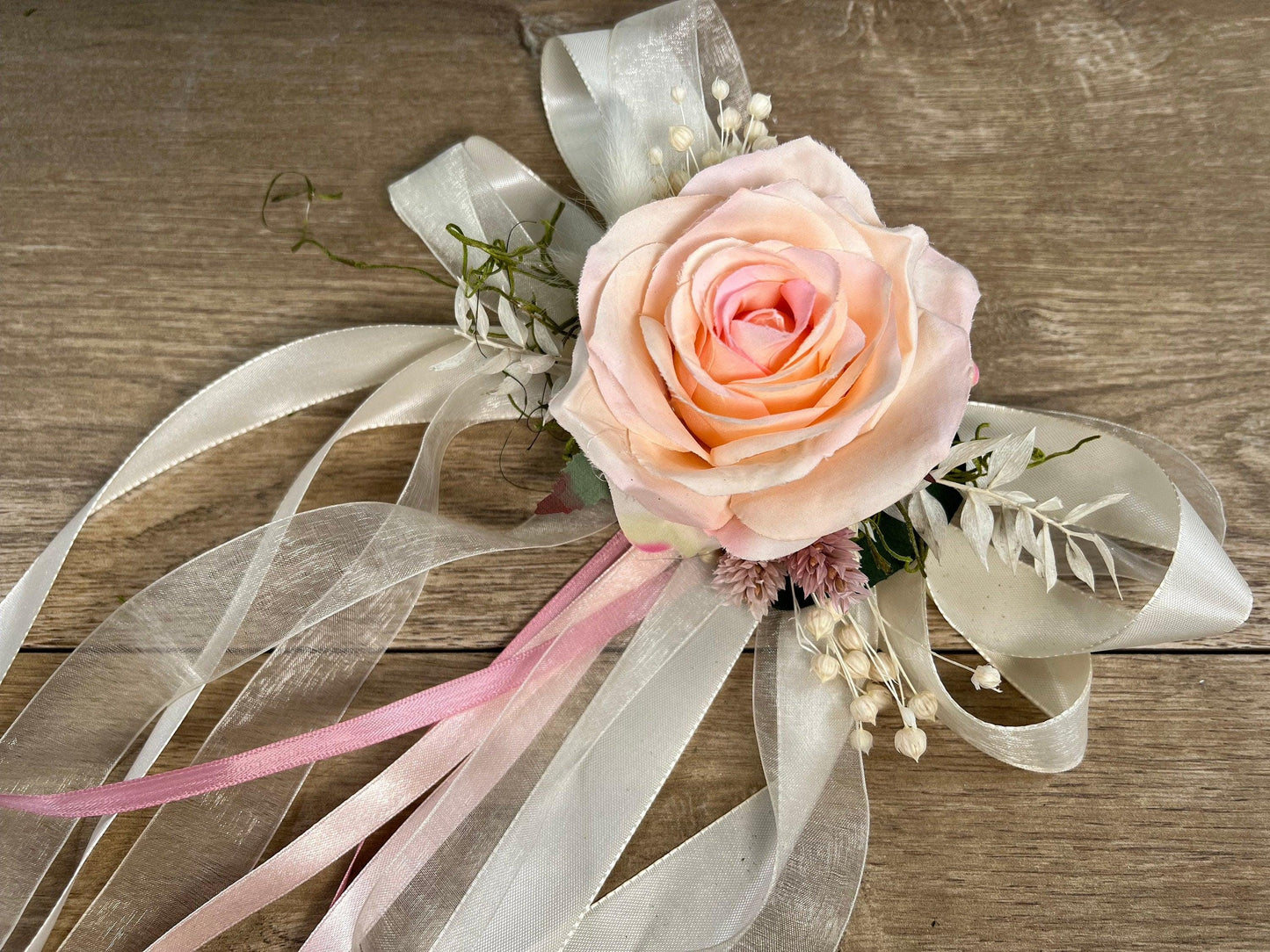 Autoschmuck Set 3 Teilig - Trockenblumen und Seidenblumen