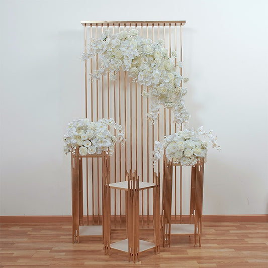 Premium Seidenblumen Gesteck in Ivory & Creme – Rosen, Anthurien & Hortensien | Exklusive Hochzeits- & Eventdekoration – Seidenblumen & Kunstblumen – SarahsFlowerStudio