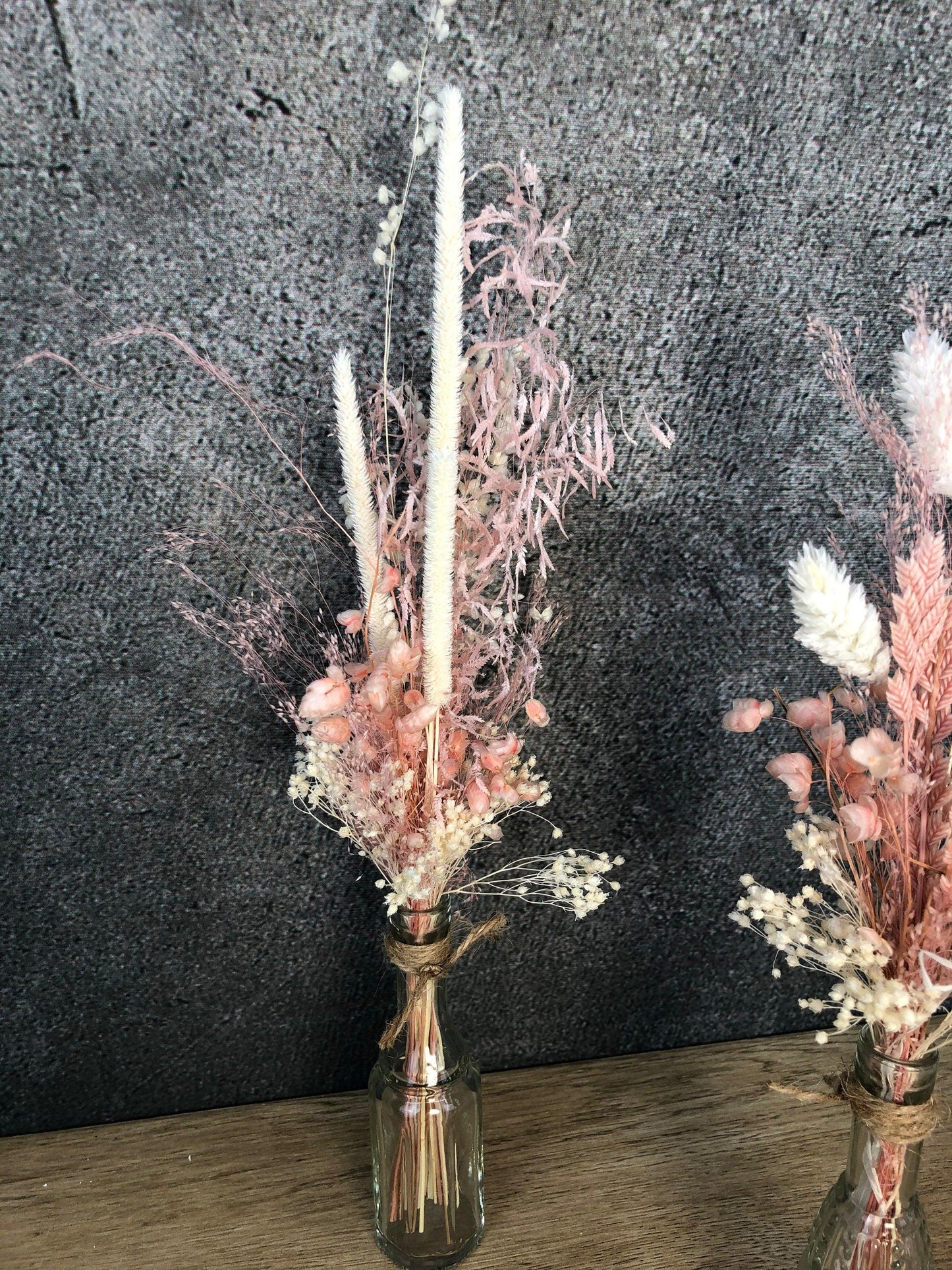 Zauberhaftes 3er Set Trockenblumen Tischgesteck