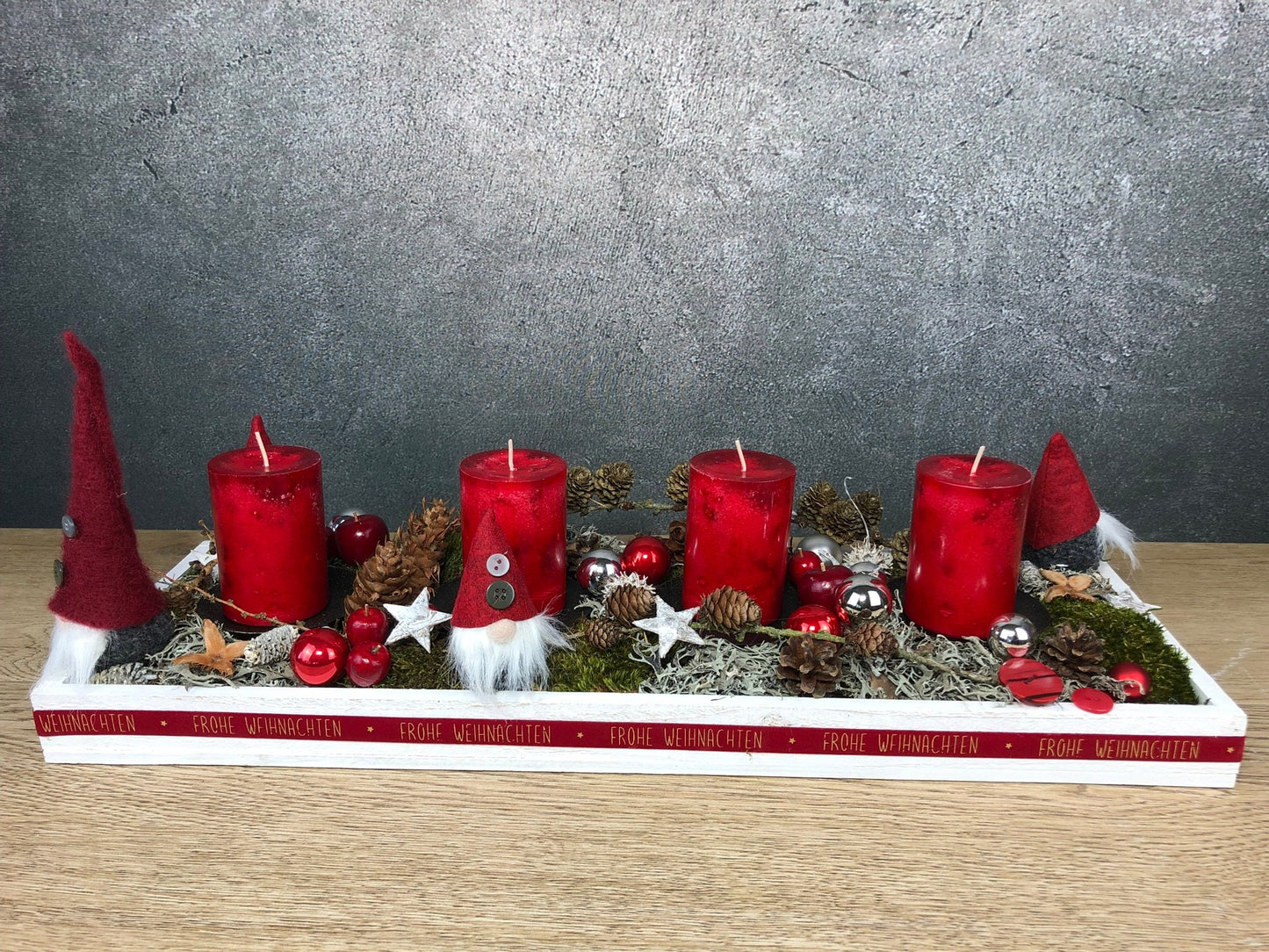 Moderner Adventskranz Wichtel – Handgefertigt in L 40cm und XL 60cm