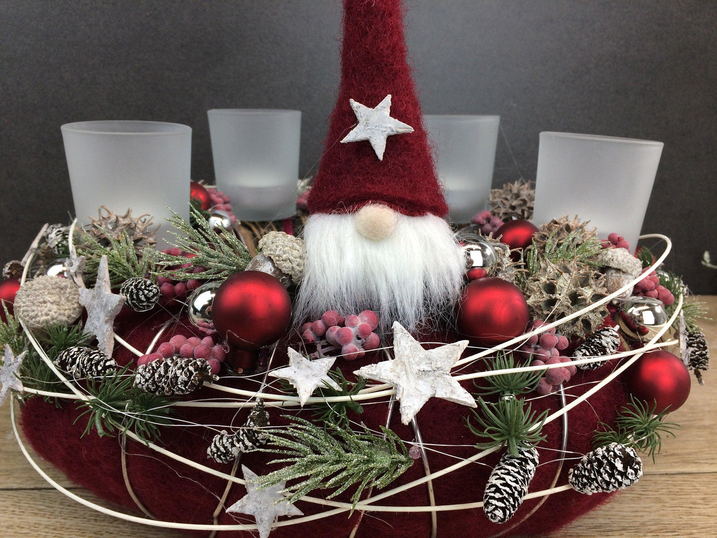 Einzigartiger Adventskranz – Handgefertigt mit Liebe 30cm