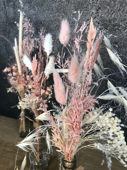 Zauberhaftes 3er Set Trockenblumen Tischgesteck