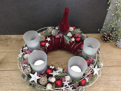 Einzigartiger Adventskranz – Handgefertigt mit Liebe 30cm