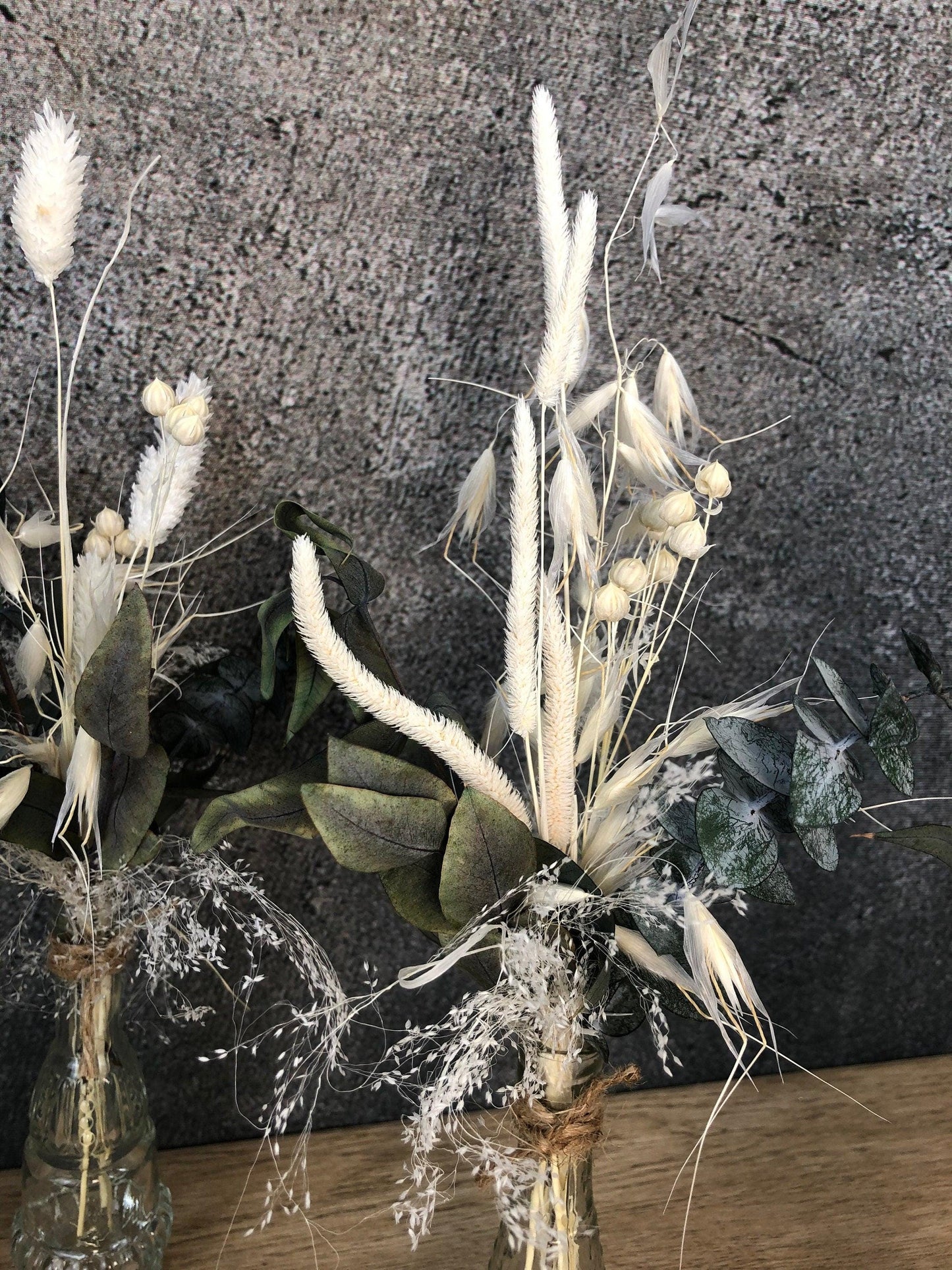 Blumen Tischgesteck 3er Set – Einzigartige Trockenblumen arrangiert mit Liebe