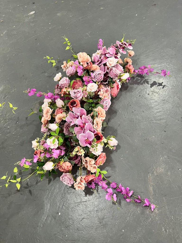 Premium Seidenblumen Gesteck in Flieder & Lila – Rosen, Orchideen & Hortensien (Kopie) – Seidenblumen Gesteck – SarahsFlowerStudio