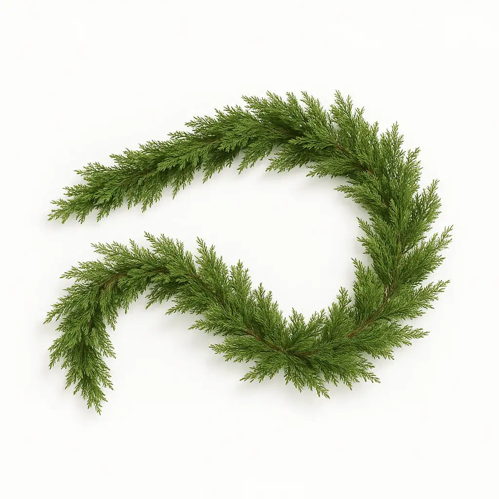 Edle künstliche Tannengirlande 1,90m – Langlebig & Nachhaltig, wahlweise mit LED & Weihnachtskugeln – handgemacht aus Seiden- und Kunstblumen, langlebig & pflegeleicht von SarahsFlowerStudio